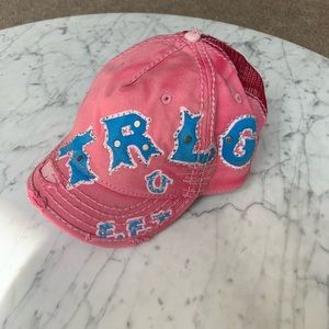 Pink and Blur True Religion Hat